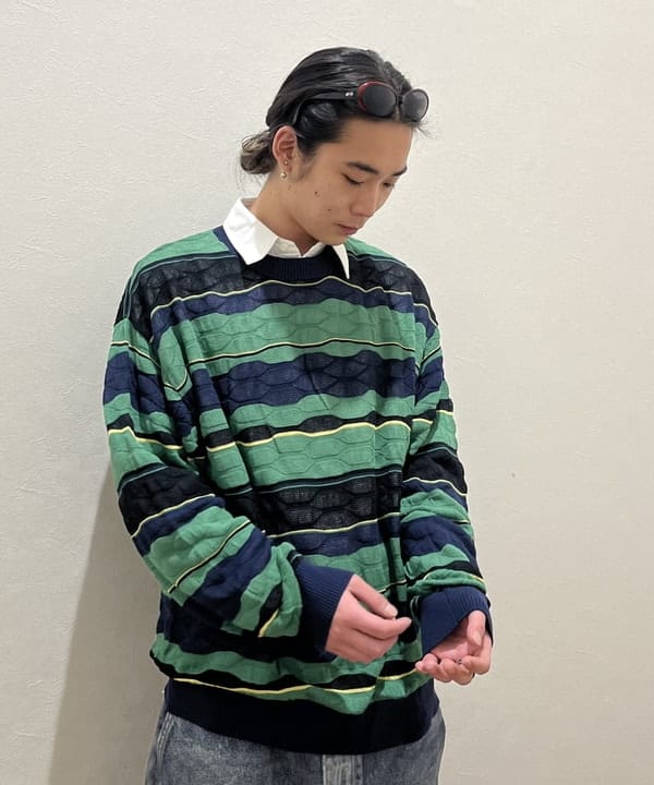 菊田 悠さんの「BEAMS WOMEN｜12ゲージ ジャカード マルチボーダーニット【ワイドフィット】」を使ったコーディネート