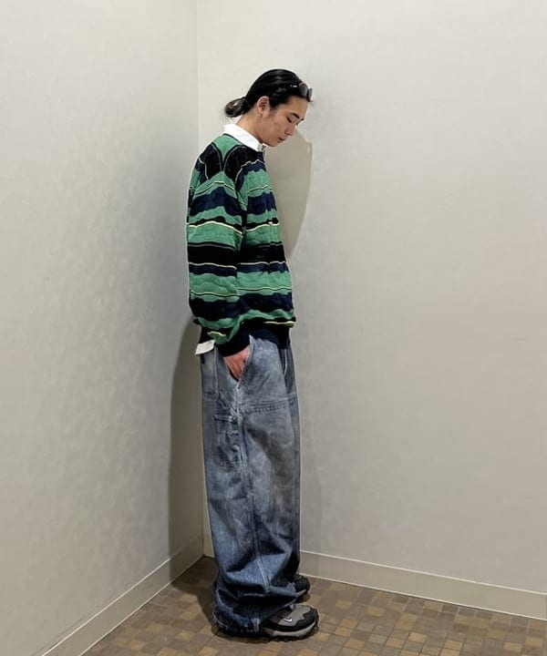 菊田 悠さんの「BEAMS WOMEN｜12ゲージ ジャカード マルチボーダーニット【ワイドフィット】」を使ったコーディネート