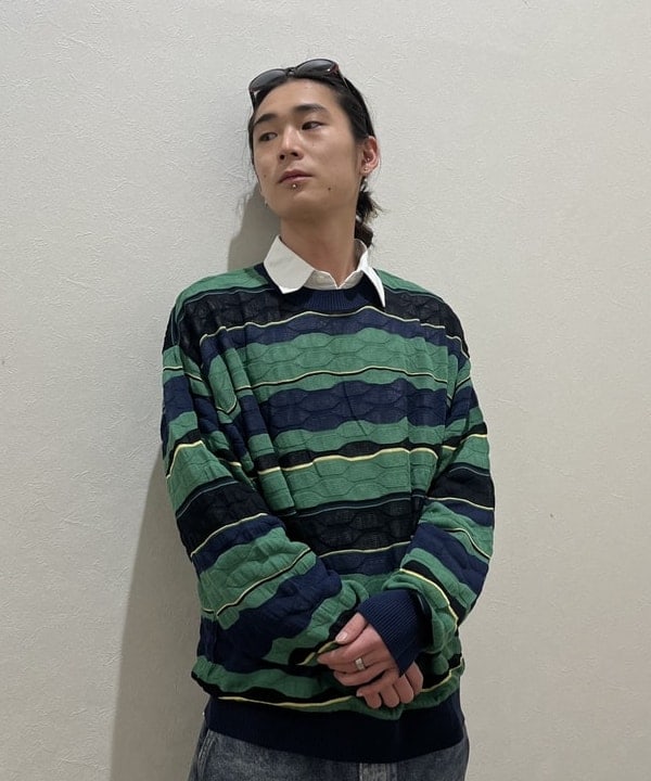 菊田 悠さんの「BEAMS WOMEN｜12ゲージ ジャカード マルチボーダーニット【ワイドフィット】」を使ったコーディネート