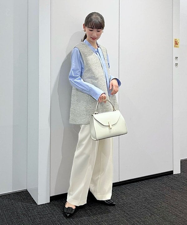 shibataさんの「BEAMS WOMEN｜ツイード フレア Vネック ジレ＊」を使ったコーディネート