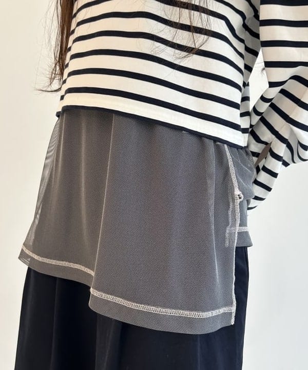 清水 彩乃さんの「BEAMS WOMEN｜maturely / ボーダー オープン ショルダー ロングスリーブ カットソー」を使ったコーディネート