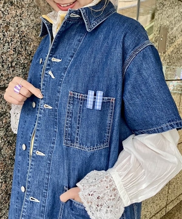 小原 もこさんの「BEAMS WOMEN｜ギンガムチェック ヘアピン 2セット」を使ったコーディネート