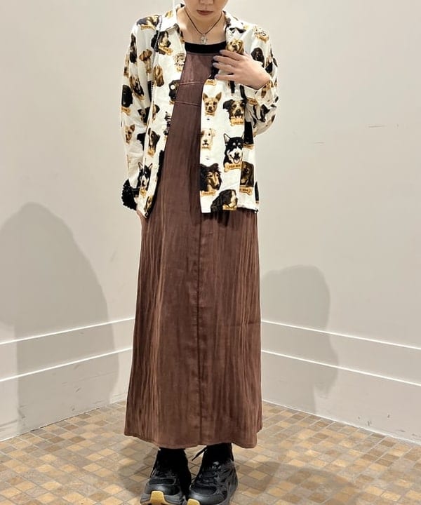 あさひさんの「BEAMS WOMEN｜パウダー サテン キャミ ワンピース」を使ったコーディネート