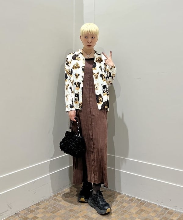 あさひさんの「BEAMS WOMEN｜パウダー サテン キャミ ワンピース」を使ったコーディネート