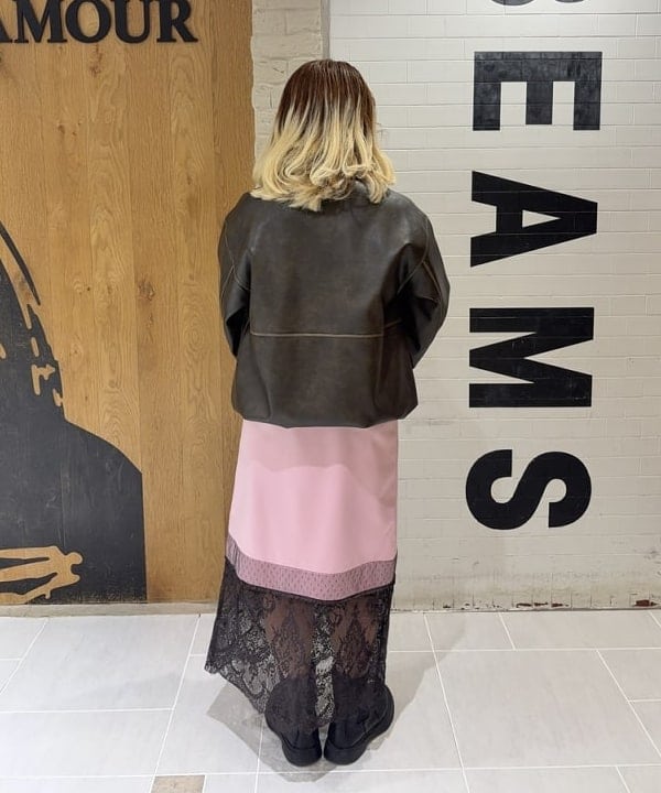 大石彩可さんの「BEAMS WOMEN｜フェイクレザー フライト ジャケット」を使ったコーディネート