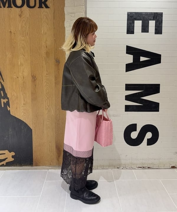 大石彩可さんの「BEAMS WOMEN｜フェイクレザー フライト ジャケット」を使ったコーディネート