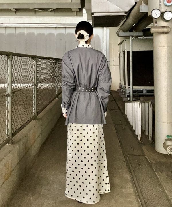 むりょさんの「BEAMS WOMEN｜ドット クリンクル フリル シャツ」を使ったコーディネート