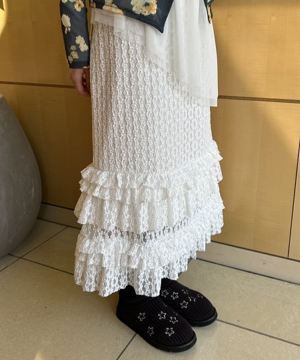 Hazukiさんの「BEAMS WOMEN｜シアー フラワープリント カーディガン」を使ったコーディネート