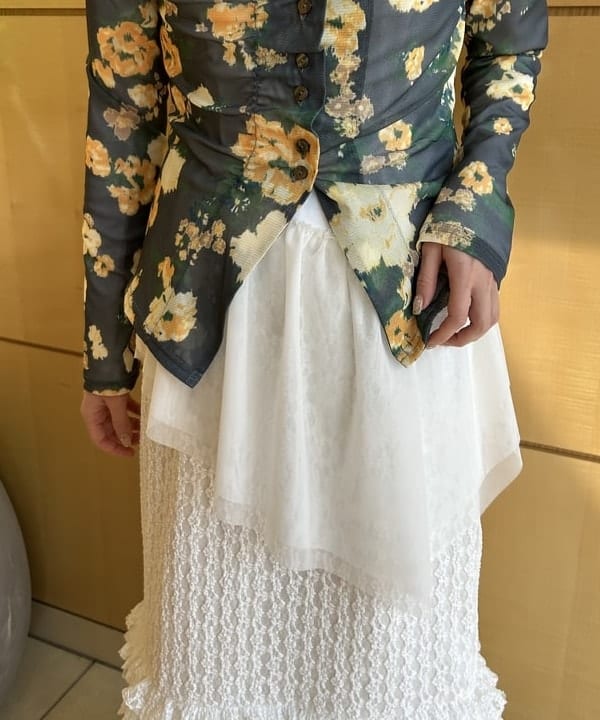 Hazukiさんの「BEAMS WOMEN｜シアー フラワープリント カーディガン」を使ったコーディネート