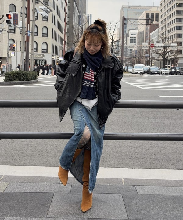 まゆちゃんさんの「BEAMS WOMEN｜シルバー 6cm フープピアス」を使ったコーディネート