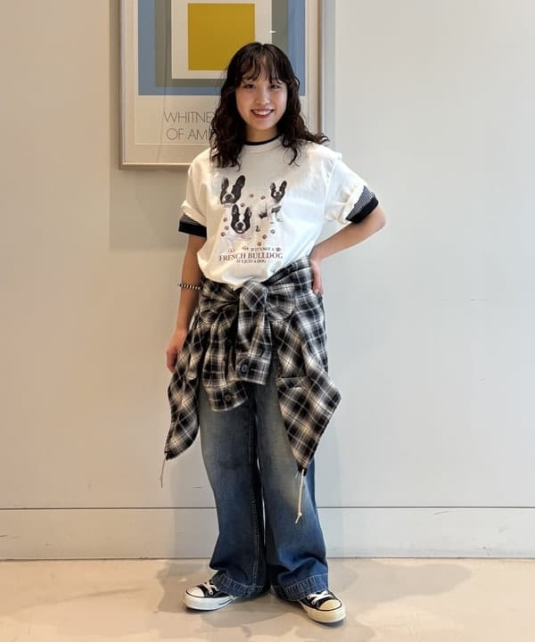 アベアミさんの「BEAMS WOMEN｜マドラス チェック ブルゾン」を使ったコーディネート