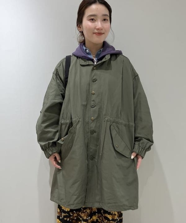 モモさんの「BEAMS WOMEN｜maturely / メモリー ツイル ミリタリー コート」を使ったコーディネート
