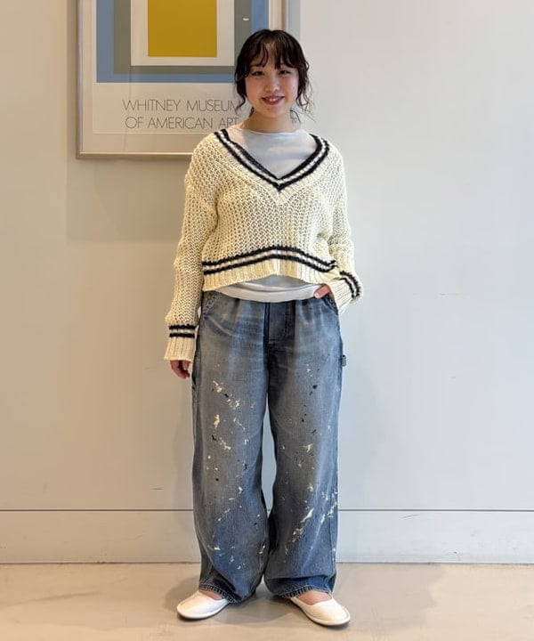 アベアミさんの「BEAMS WOMEN｜【別注】Lee &times; maturely / リメイク ユーズド パンツ」を使ったコーディネート