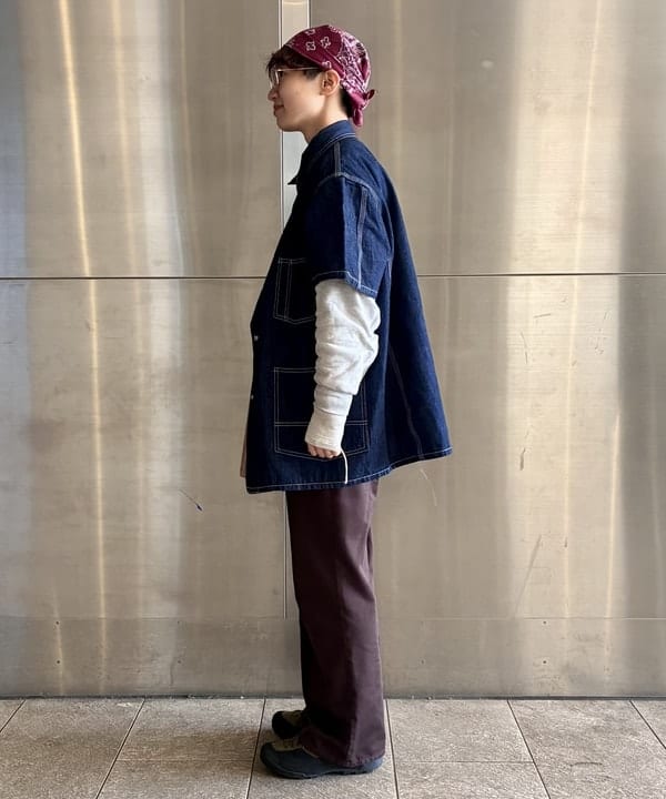 みりさんの「デニム カバーオール ショートスリーブ」を使ったコーディネート