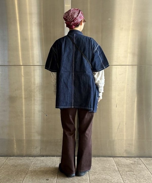 みりさんの「デニム カバーオール ショートスリーブ」を使ったコーディネート