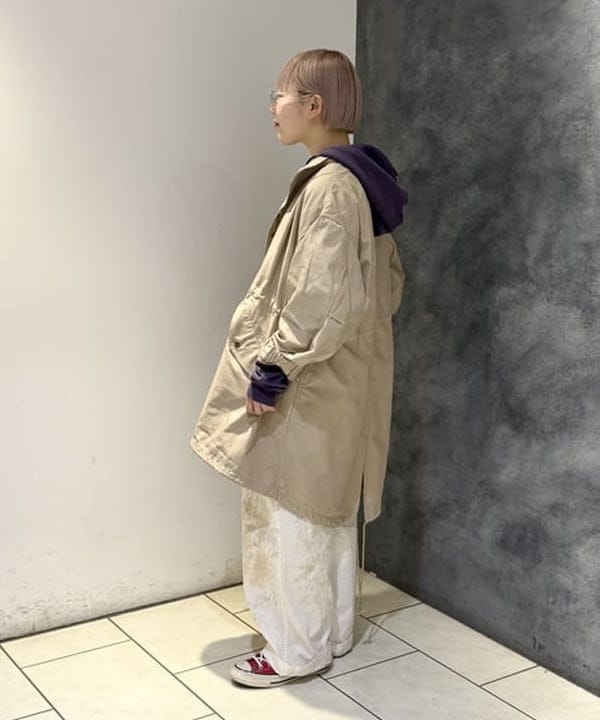 yokoyama shionさんの「BEAMS WOMEN｜maturely / メモリー ツイル ミリタリー コート」を使ったコーディネート