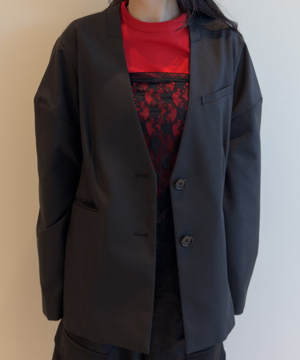 須賀さんの「BEAMS WOMEN｜ノーカラー ビッグ ジャケット」を使ったコーディネート