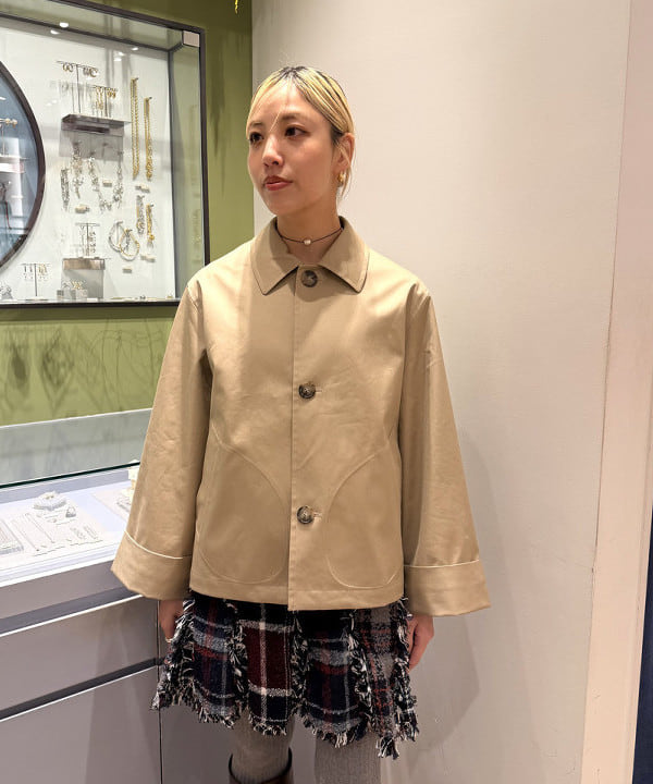 れいなさんの「BEAMS WOMEN｜GYMPHLEX / ギャバジン ハーフコート」を使ったコーディネート