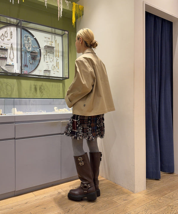 れいなさんの「BEAMS WOMEN｜GYMPHLEX / ギャバジン ハーフコート」を使ったコーディネート