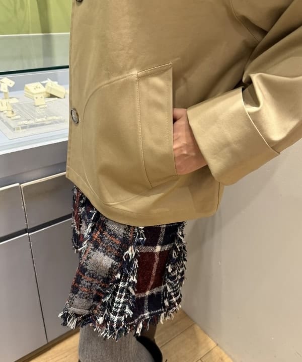 れいなさんの「BEAMS WOMEN｜GYMPHLEX / ギャバジン ハーフコート」を使ったコーディネート