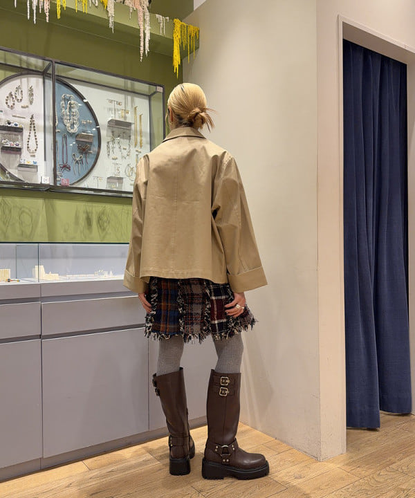 れいなさんの「BEAMS WOMEN｜GYMPHLEX / ギャバジン ハーフコート」を使ったコーディネート