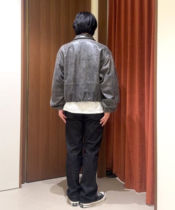 しゅうとさんの「BEAMS WOMEN｜ワイドショートフィット ゴートレザー ジップブルゾン」を使ったコーディネート