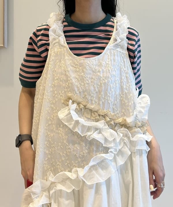 清水 彩乃さんの「BEAMS WOMEN｜ボーダー バインダー ショートスリーブ Tシャツ」を使ったコーディネート