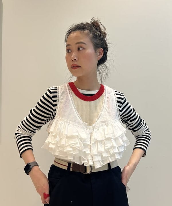 清水 彩乃さんの「BEAMS WOMEN｜ダブルニー タイト スカート」を使ったコーディネート