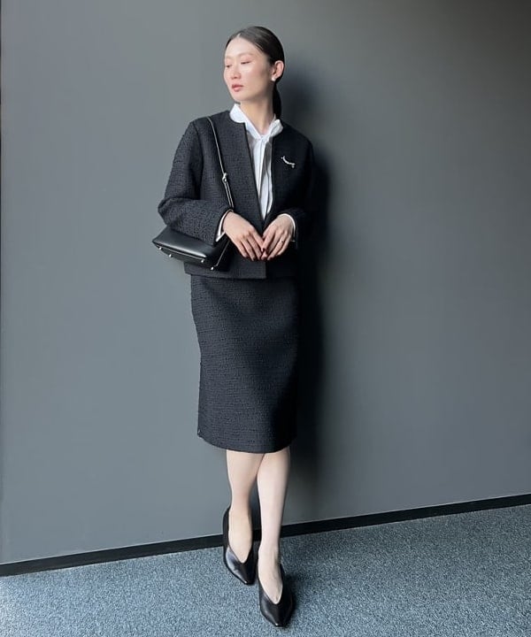 隈元 楓さんの「BEAMS WOMEN｜ツイード クルーネック ジャケット＊」を使ったコーディネート