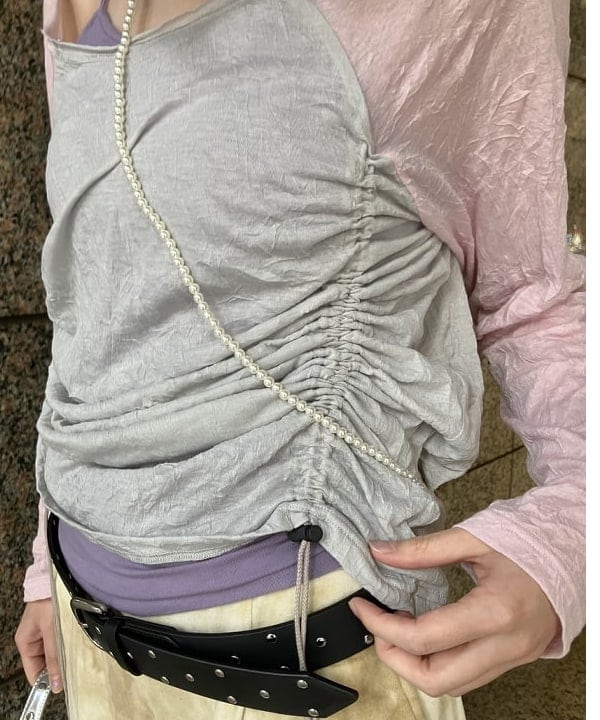 加歩さんの「BEAMS WOMEN｜ワッシャー ラグラン アレンジ ロングスリーブ」を使ったコーディネート