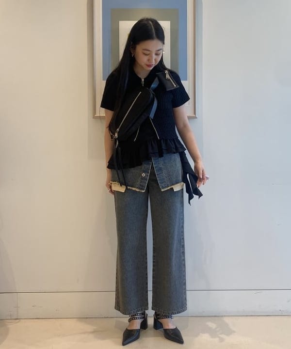 ayaさんの「BEAMS WOMEN｜デニムスカート レイヤード パンツ」を使ったコーディネート