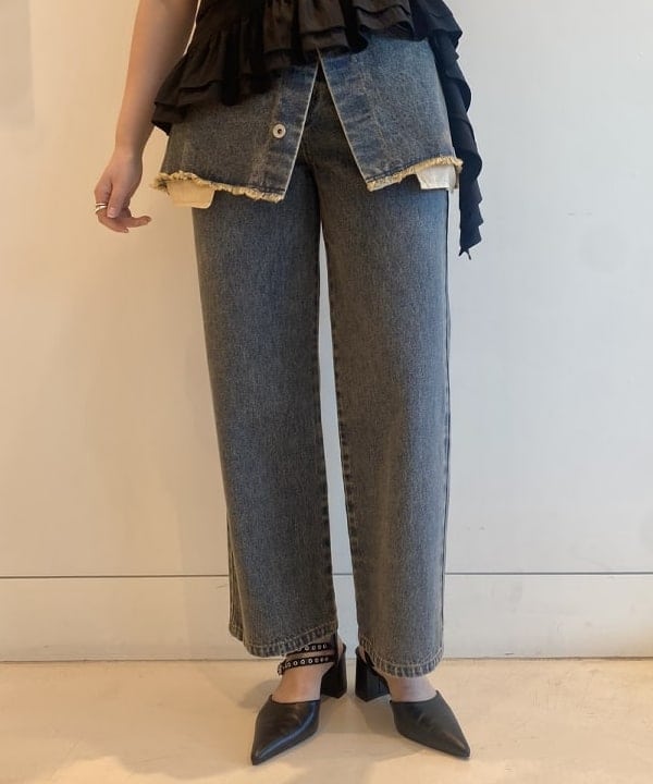 ayaさんの「BEAMS WOMEN｜デニムスカート レイヤード パンツ」を使ったコーディネート