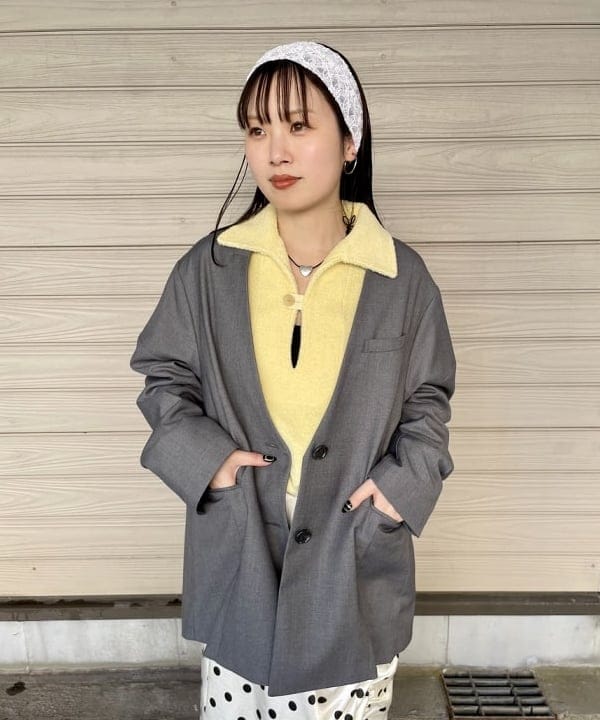 カタヤマ アヤさんの「BEAMS WOMEN｜ノーカラー ビッグ ジャケット」を使ったコーディネート