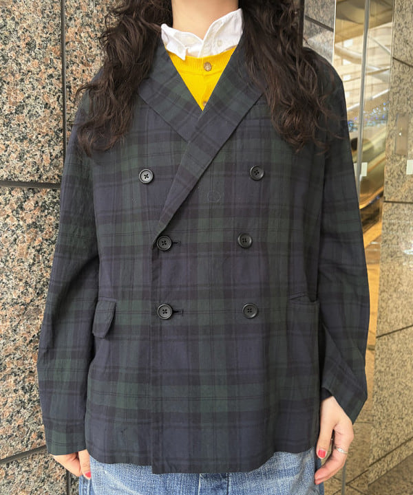 ばるたんさんの「BEAMS WOMEN｜チェック ダブル ジャケット」を使ったコーディネート