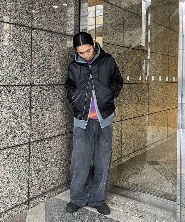 菊田 悠さんの「BEAMS WOMEN｜フェイクレイヤード フライトジャケット【ワイドショートフィット】」を使ったコーディネート