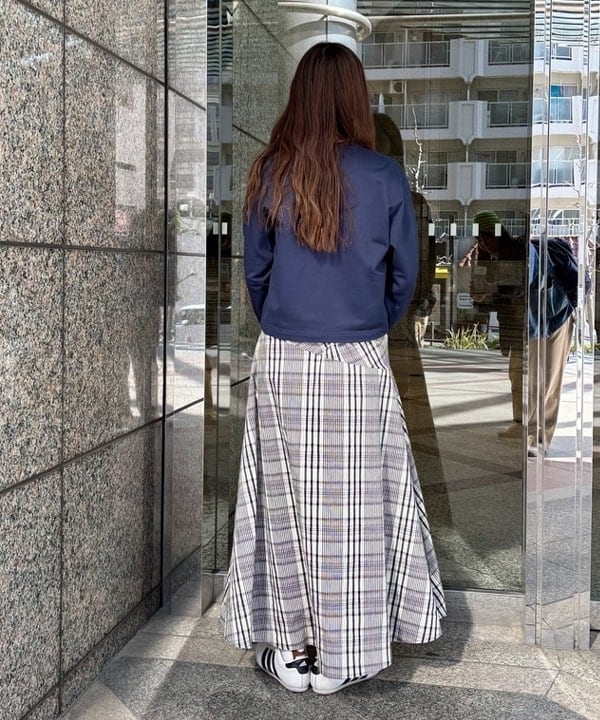 はやしあかねさんの「BEAMS WOMEN｜チェック キリカエ キャミ ワンピース」を使ったコーディネート