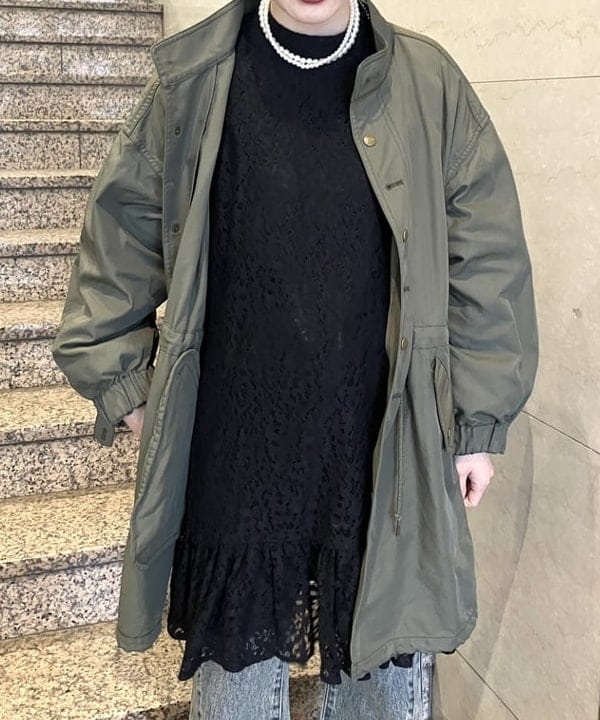 森本 理絵さんの「BEAMS WOMEN｜maturely / メモリー ツイル ミリタリー コート」を使ったコーディネート