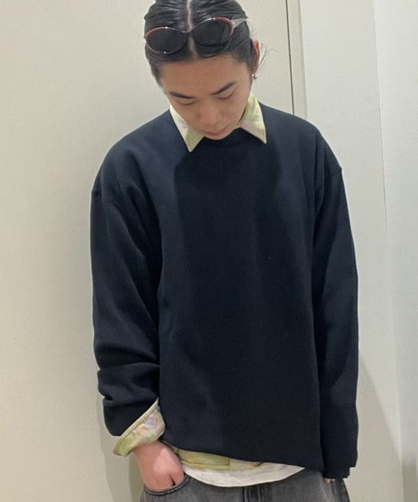 菊田 悠さんの「BEAMS WOMEN｜ルーズ クルーネック サーマル」を使ったコーディネート