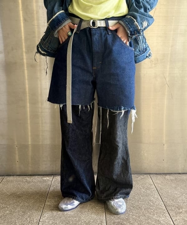 みりさんの「ワイドショート ダメージ デニム ジャケット」を使ったコーディネート