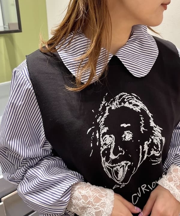 大木さんの「BEAMS WOMEN｜【別注】PENNY / Print Vest」を使ったコーディネート