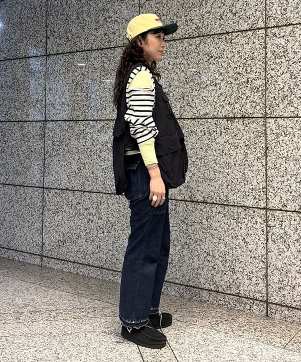 ばるたんさんの「BEAMS WOMEN｜maturely / ボーダー オープン ショルダー ロングスリーブ カットソー」を使ったコーディネート