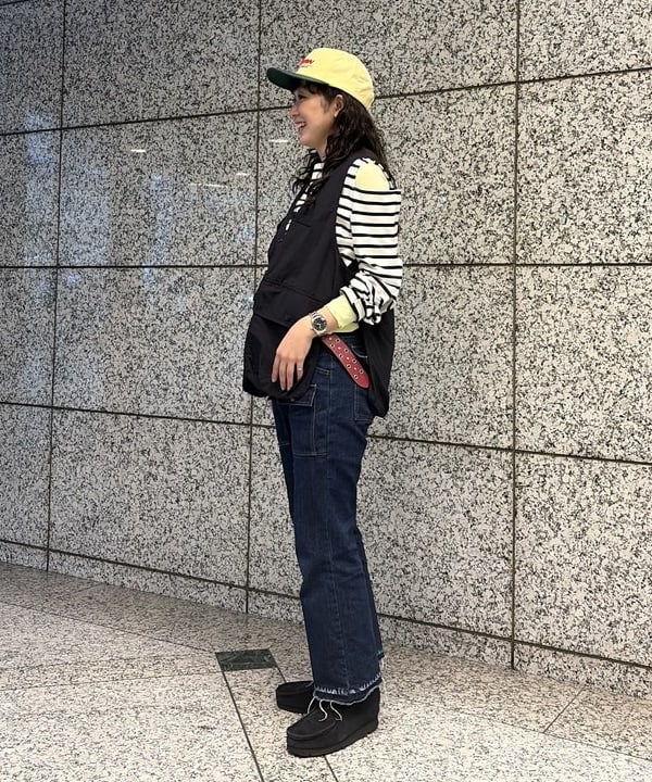 ばるたんさんの「BEAMS WOMEN｜maturely / ボーダー オープン ショルダー ロングスリーブ カットソー」を使ったコーディネート