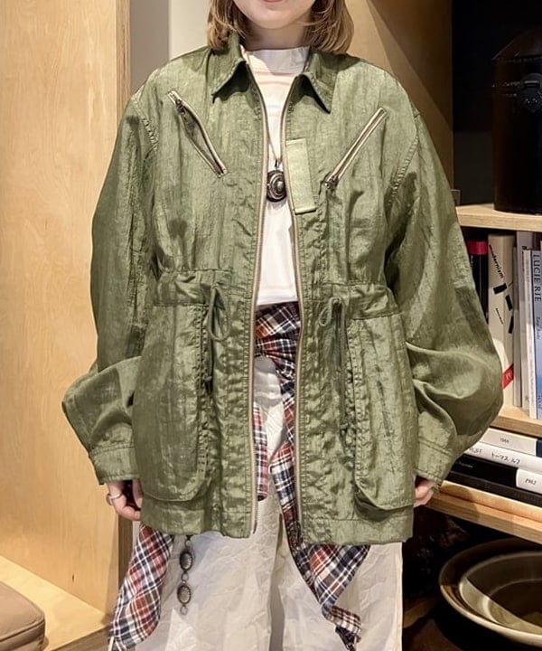 小原 もこさんの「BEAMS WOMEN｜マドラス チェック ブルゾン」を使ったコーディネート