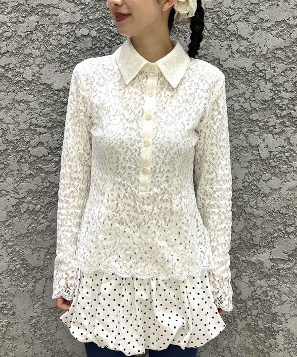 ササキさんの「BEAMS WOMEN｜GHOSPELL / Vida Lace Shirt」を使ったコーディネート