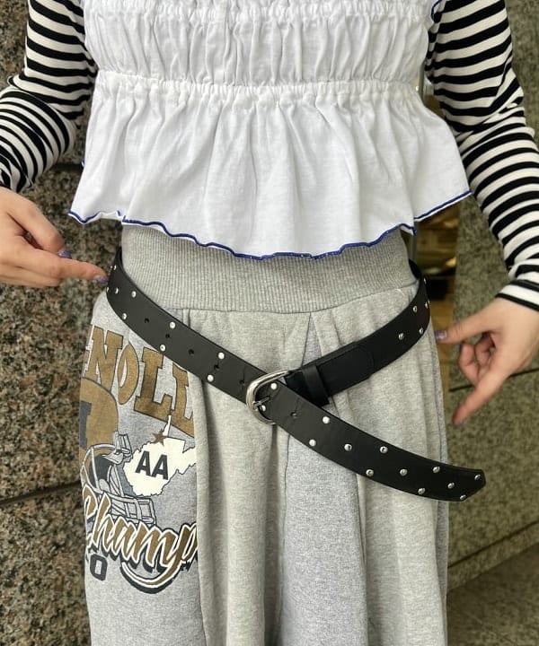 あさひさんの「BEAMS WOMEN｜スタッズ ベルト」を使ったコーディネート