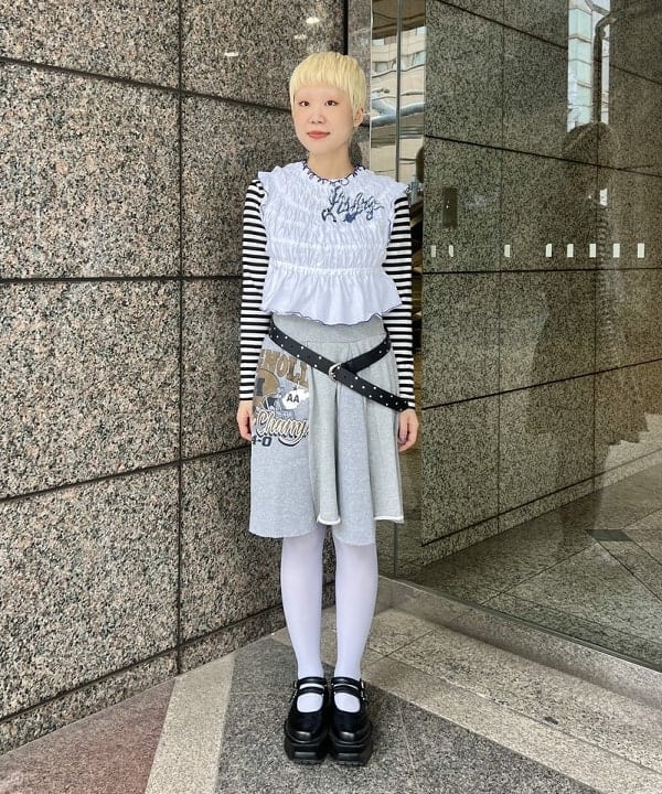 あさひさんの「BEAMS WOMEN｜スタッズ ベルト」を使ったコーディネート