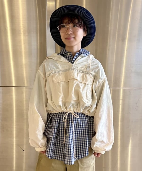 みりさんの「ボーイ チェック ビッグ ボタンダウン シャツ」を使ったコーディネート