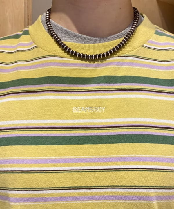 木村 梨香さんの「BEAMS WOMEN｜エンブロイダリー マルチボーダー ショートスリーブ Tシャツ」を使ったコーディネート