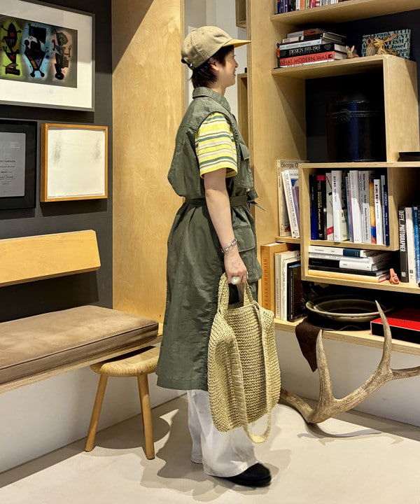 木村 梨香さんの「BEAMS WOMEN｜エンブロイダリー マルチボーダー ショートスリーブ Tシャツ」を使ったコーディネート