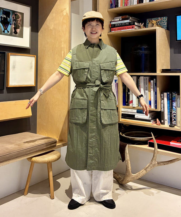 木村 梨香さんの「BEAMS WOMEN｜エンブロイダリー マルチボーダー ショートスリーブ Tシャツ」を使ったコーディネート